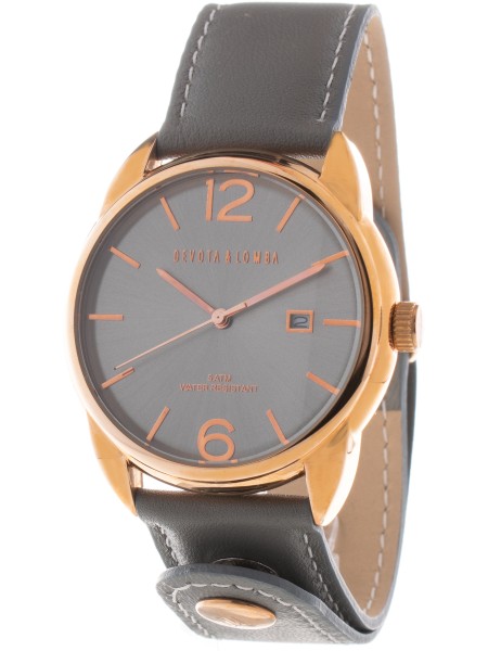 Devota & Lomba DL009MMF-03GR men's watch, real leather strap