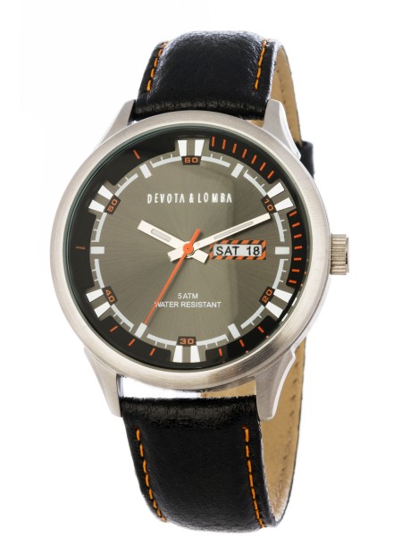 Devota & Lomba DL010M-01BKBL men's watch, cuir véritable strap
