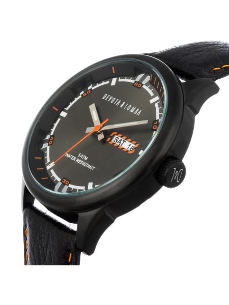 Devota & Lomba DL010M-04BKBL men's watch, cuir véritable strap