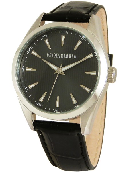 Devota & Lomba DL014ML-01BKB men's watch, cuir véritable strap