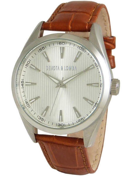 Devota & Lomba DL014ML-01BRW men's watch, real leather strap