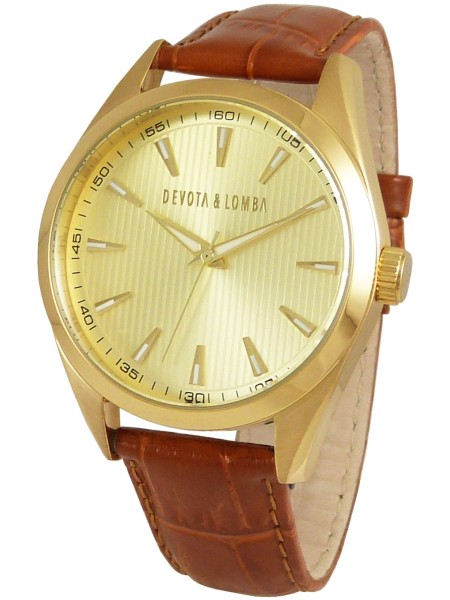 Devota & Lomba DL014ML-02BRG men's watch, real leather strap