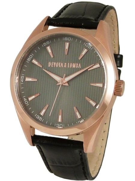 Devota & Lomba DL014ML-03BKB men's watch, real leather strap