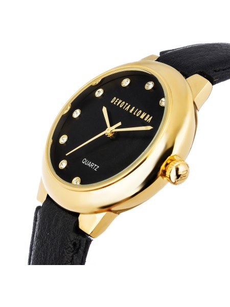 Devota & Lomba DL006WN-02BLA Relógio para mulher, pulseira de cuero real