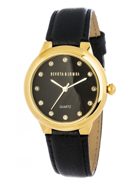 Devota & Lomba DL006WN-02BLA γυναικείο ρολόι, με λουράκι real leather