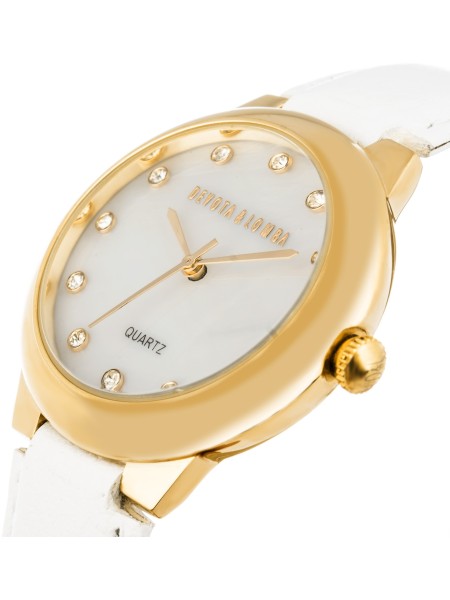 Devota & Lomba DL006WN-02WHI γυναικείο ρολόι, με λουράκι real leather
