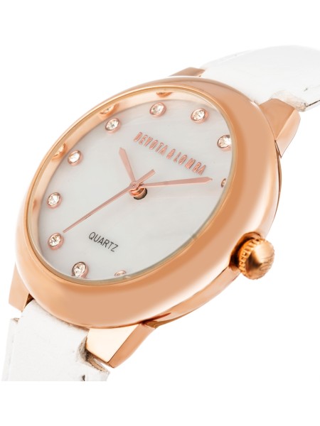 Devota & Lomba DL006WN-03WHI γυναικείο ρολόι, με λουράκι real leather