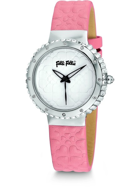 Folli Follie WF13A032SPR Γυναικείο ρολόι, real leather λουρί