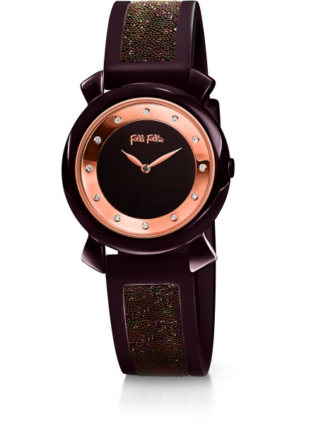 Folli Follie WF15R013ZSB Relógio para mulher, pulseira de el plastico