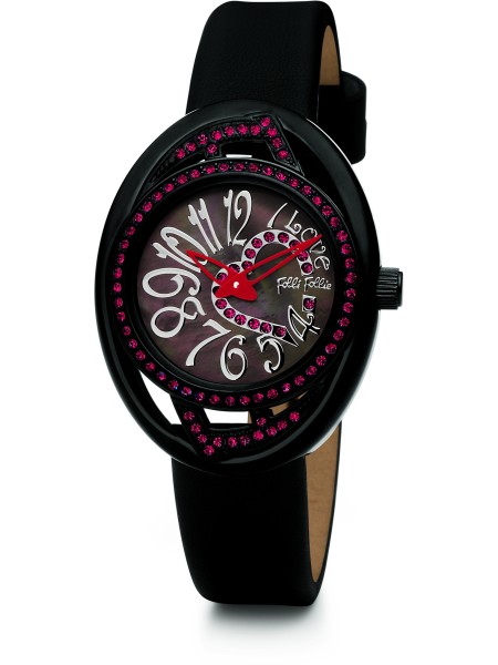 Folli Follie WF1E007SSR γυναικείο ρολόι, με λουράκι real leather