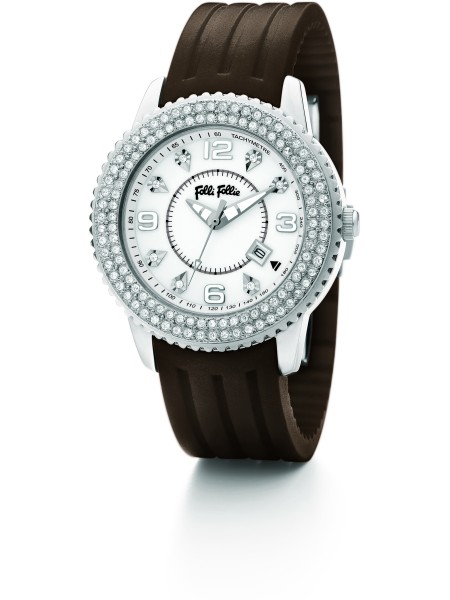 Folli Follie WF5T003ZTW Relógio para mulher, pulseira de el plastico