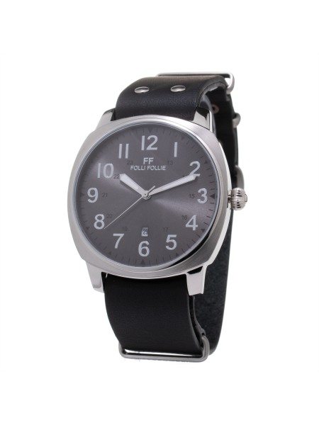 Folli Follie WT14T001SDN men's watch, real leather strap