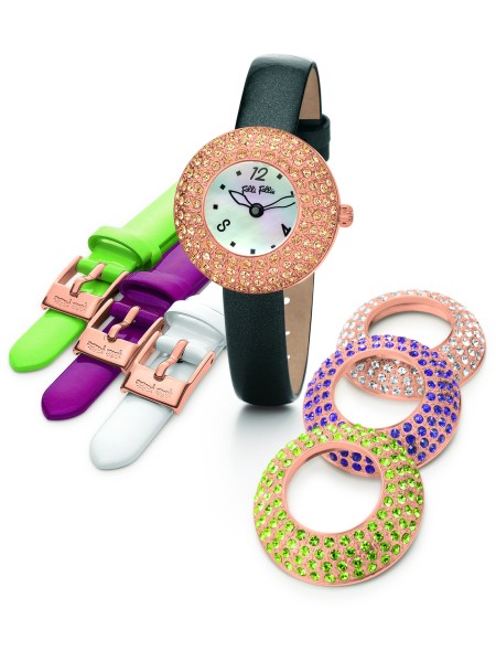 Folli Follie WF0B055SPS Relógio para mulher, pulseira de cuero real