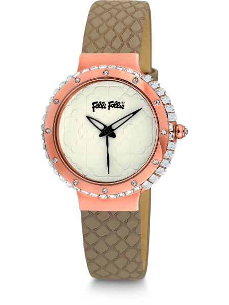 Folli Follie WF13B012SP Relógio para mulher, pulseira de cuero real