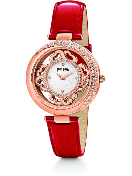Folli Follie WF13B042SSW Relógio para mulher, pulseira de cuero real