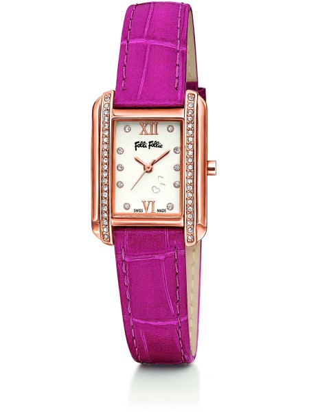 Folli Follie WF14B026SS Relógio para mulher, pulseira de cuero real