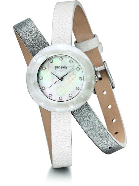 Folli Follie WF14P011SSW Relógio para mulher, pulseira de cuero real