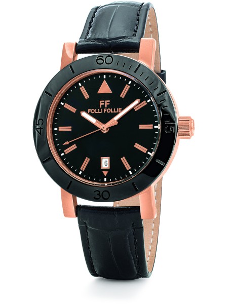 Folli Follie WF18R030SDK γυναικείο ρολόι, με λουράκι real leather