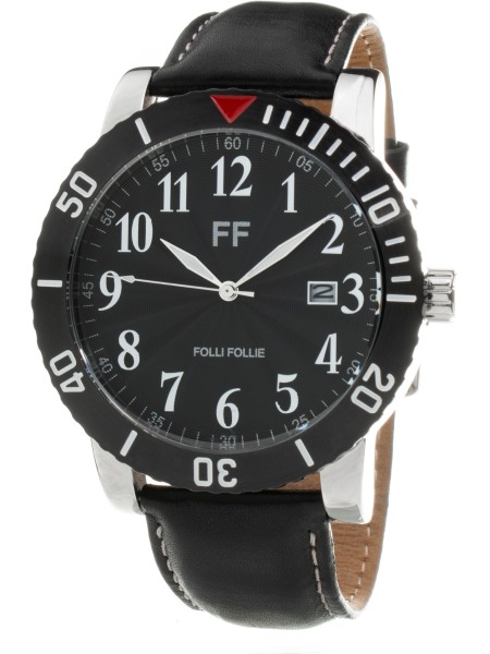 Folli Follie WT0T009SDK men's watch, cuir véritable strap