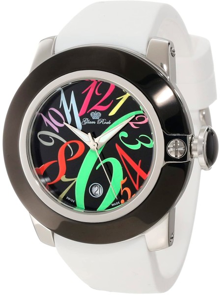 Glam Rock GR32041 Relógio para mulher, pulseira de silicona