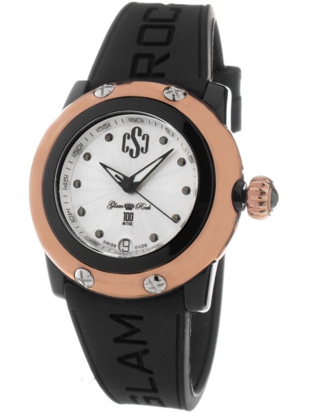 Glam Rock GR64000 Relógio para mulher, pulseira de silicona