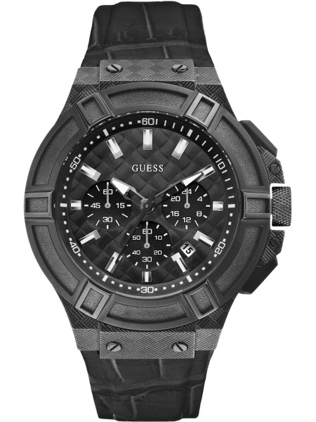 Guess W0408G1 men's watch, synthetic leather strap