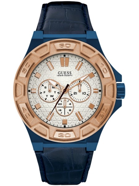 Guess W0674G7 men's watch, real leather strap