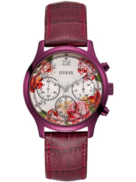 Guess W1017L3 ladies' watch, real leather strap