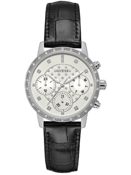 Guess W0957L2 ladies' watch, real leather strap