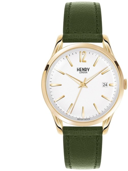 Henry London HL39-S-0098 Relógio para mulher, pulseira de cuero real