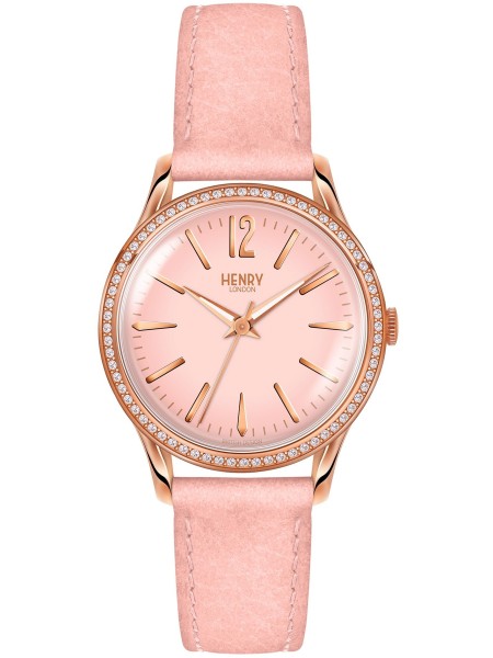 Henry London HL34-SS-0202 ladies' watch, real leather strap