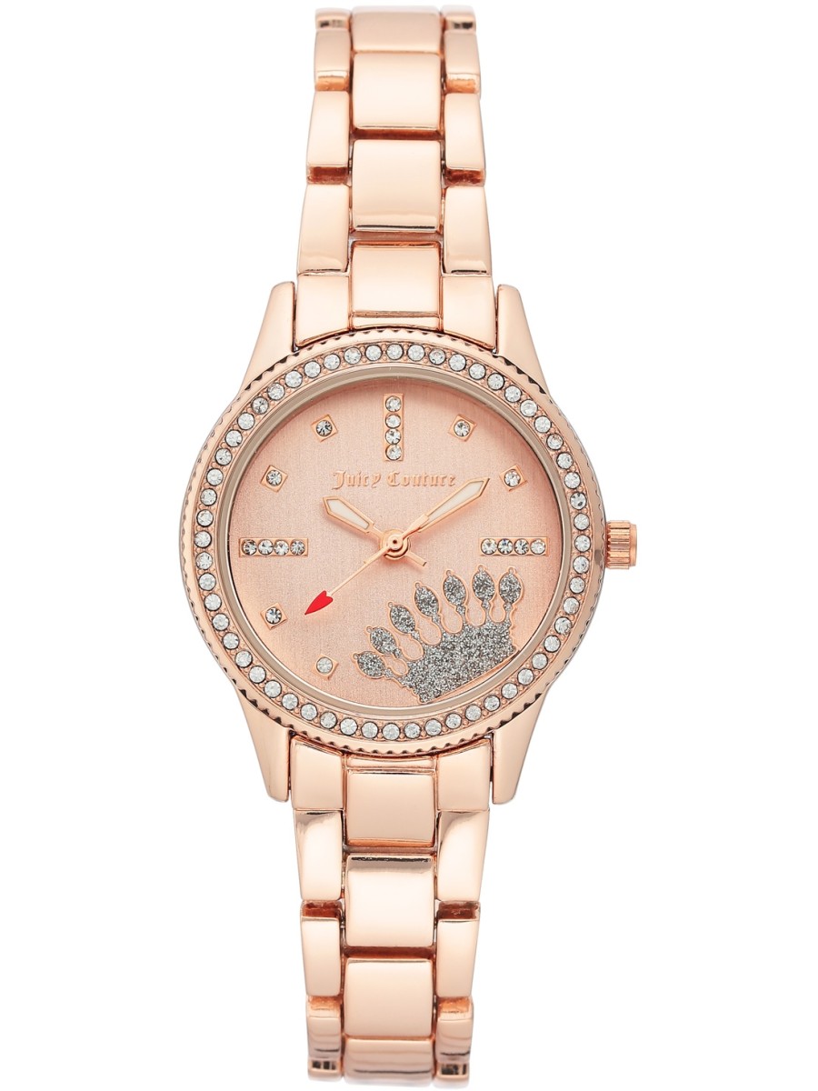 Juicy Couture Women's Luxe Couture Gold-Tone Stainless Steel Bracelet Watch  34mm 1901151 - Macy's