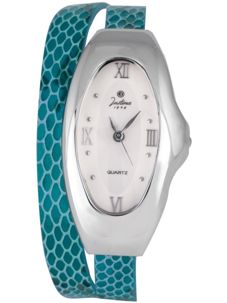Justina 21659 ladies' watch, real leather strap