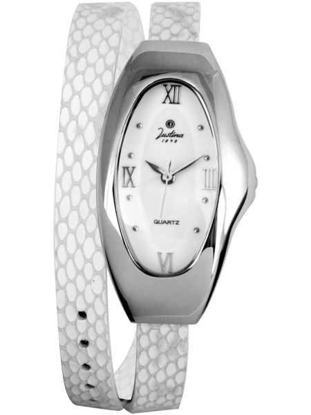 Justina 21659B ladies' watch, real leather strap