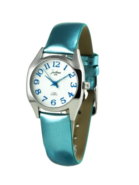Justina 21977B ladies' watch, real leather strap