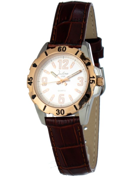Justina 21984 ladies' watch, real leather strap