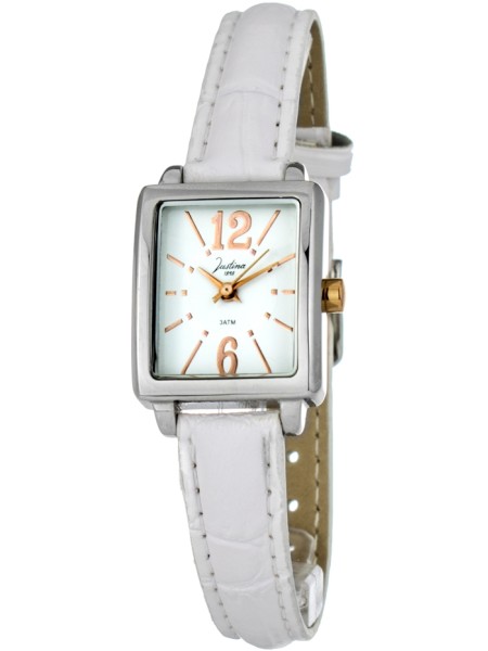 Justina 21992B ladies' watch, real leather strap