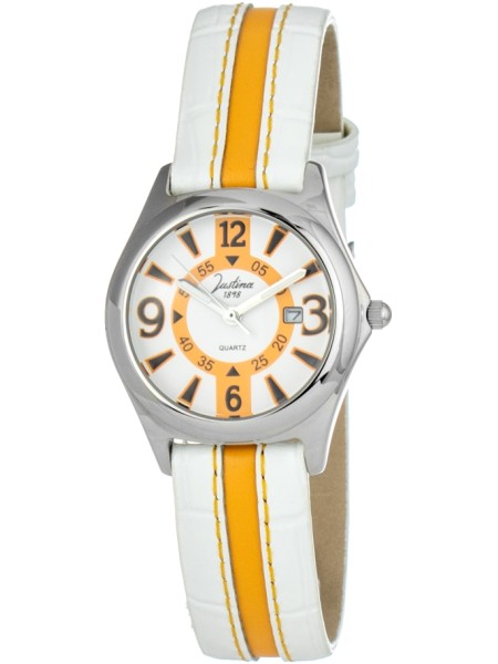 Justina 32550B ladies' watch, real leather strap