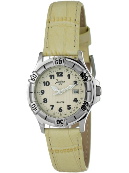 Justina 32552H-2 γυναικείο ρολόι, με λουράκι real leather