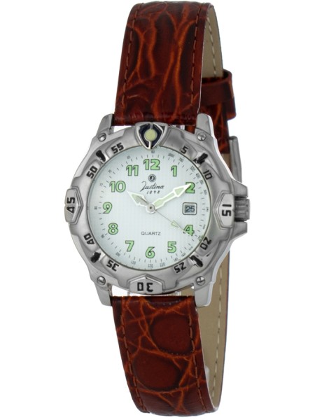 Justina 32555M γυναικείο ρολόι, με λουράκι real leather
