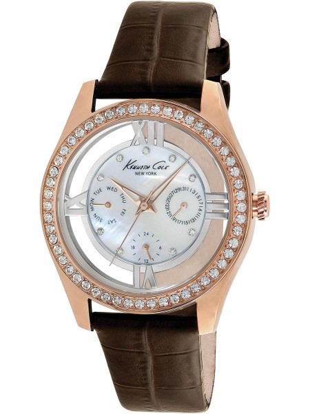 Kenneth Cole IKC2818 Relógio para mulher, pulseira de cuero real