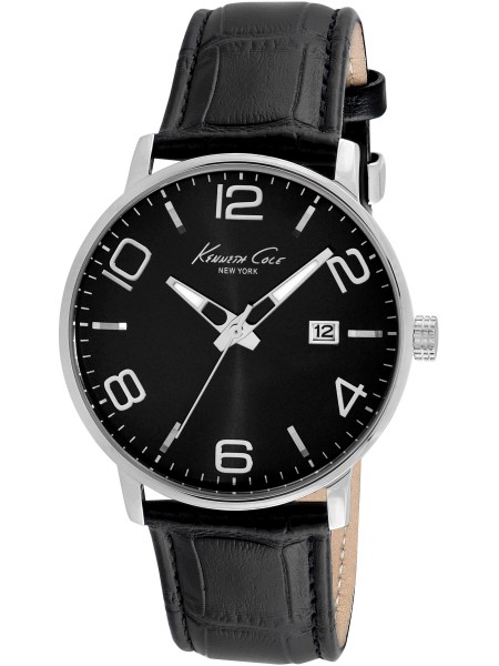 Kenneth Cole IKC8005 men's watch, cuir véritable strap