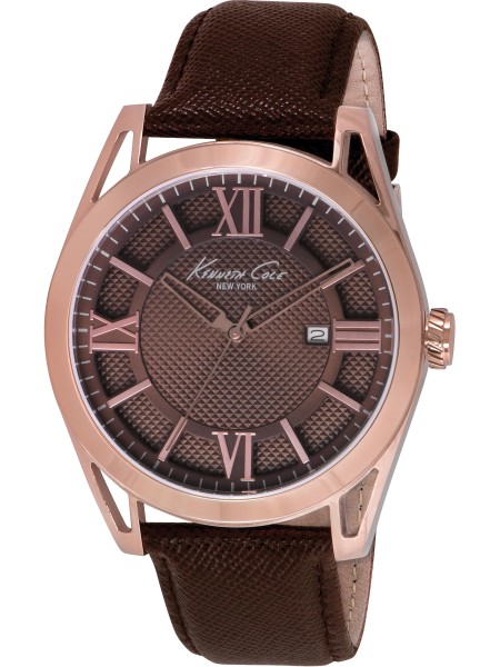 Kenneth Cole IKC8073 men's watch, cuir véritable strap