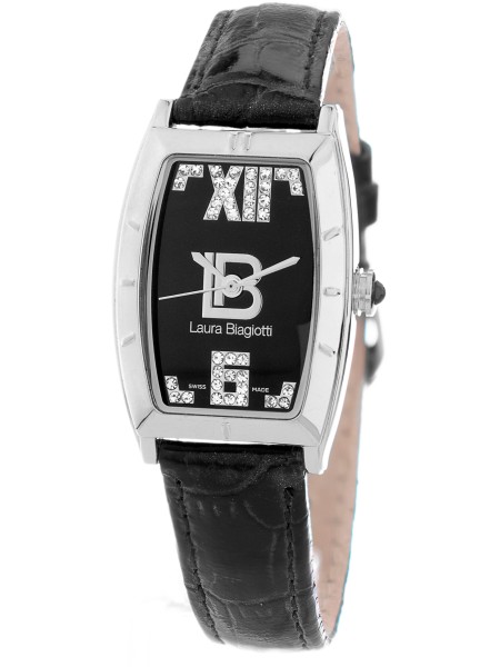 Laura Biagiotti LB0010L-NE Relógio para mulher, pulseira de cuero real