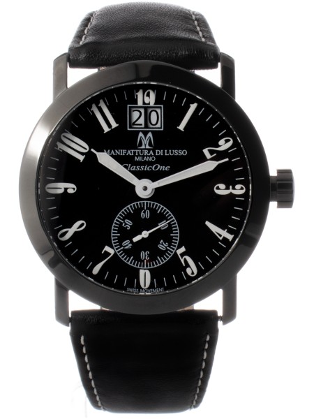 Montres De Luxe 09CL1-BKBK men's watch, real leather strap
