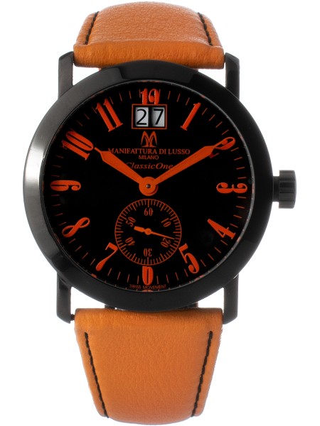 Montres De Luxe 09CL1-BKOR men's watch, real leather strap