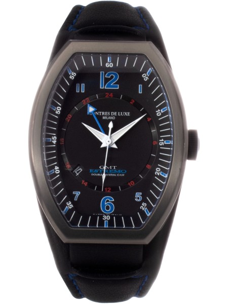Montres De Luxe 09EX-9601 men's watch, real leather strap