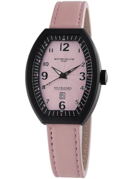 Montres De Luxe 09EX-L8303 ladies' watch, real leather strap