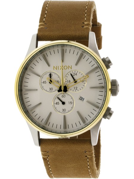 Nixon A4052548 men's watch, cuir véritable strap