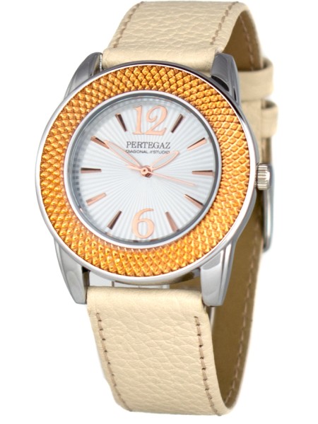 Pertegaz PDS-046-B Γυναικείο ρολόι, real leather λουρί